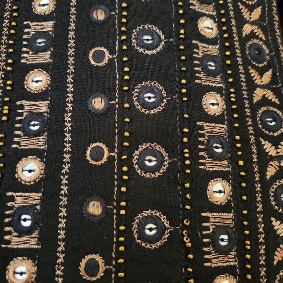 As Seen On The Bachelor Zara Black & Gold Embroidered Vest Sequins Bling Glam - Picture 3 of 8